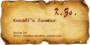 Kondás Zsombor névjegykártya